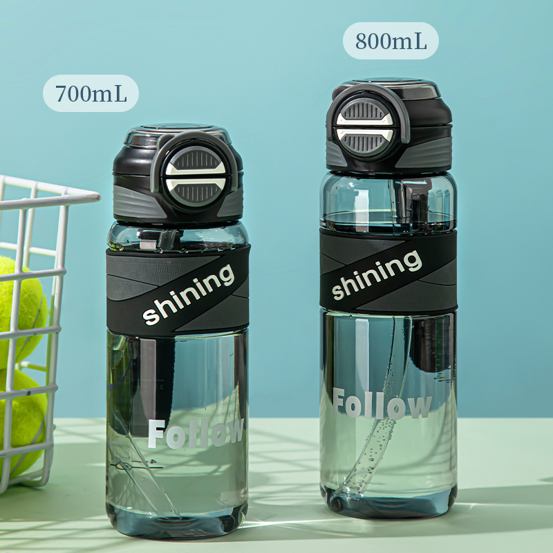 Summer simple double-drinking straw cup, large-capacity one-button pop-up lid plastic cup, outdoor portable sports bouncing cup wholesale Application Scenario