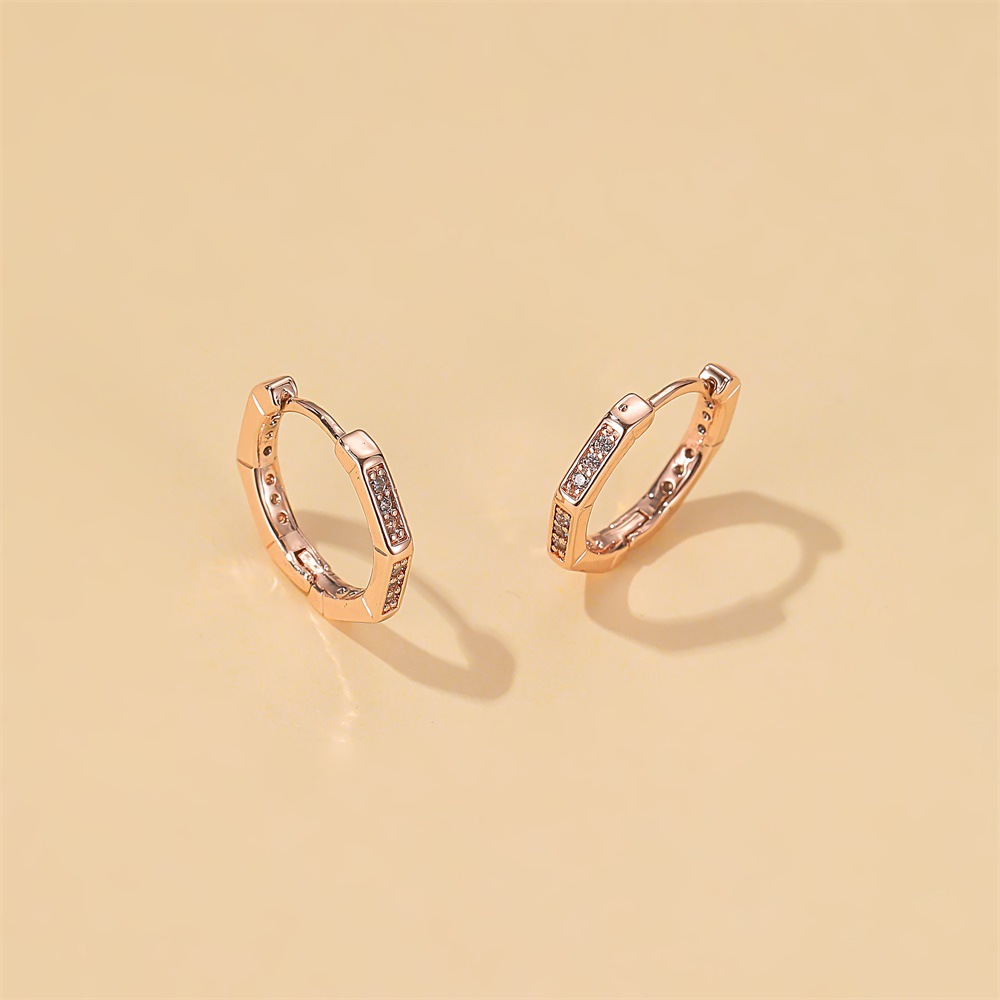 Hong Kong-style simple geometric earrings, cold diamond-encrusted polygonal ear buckles, elegant and individual, trendy earrings that are popular on the Internet Specification drawing