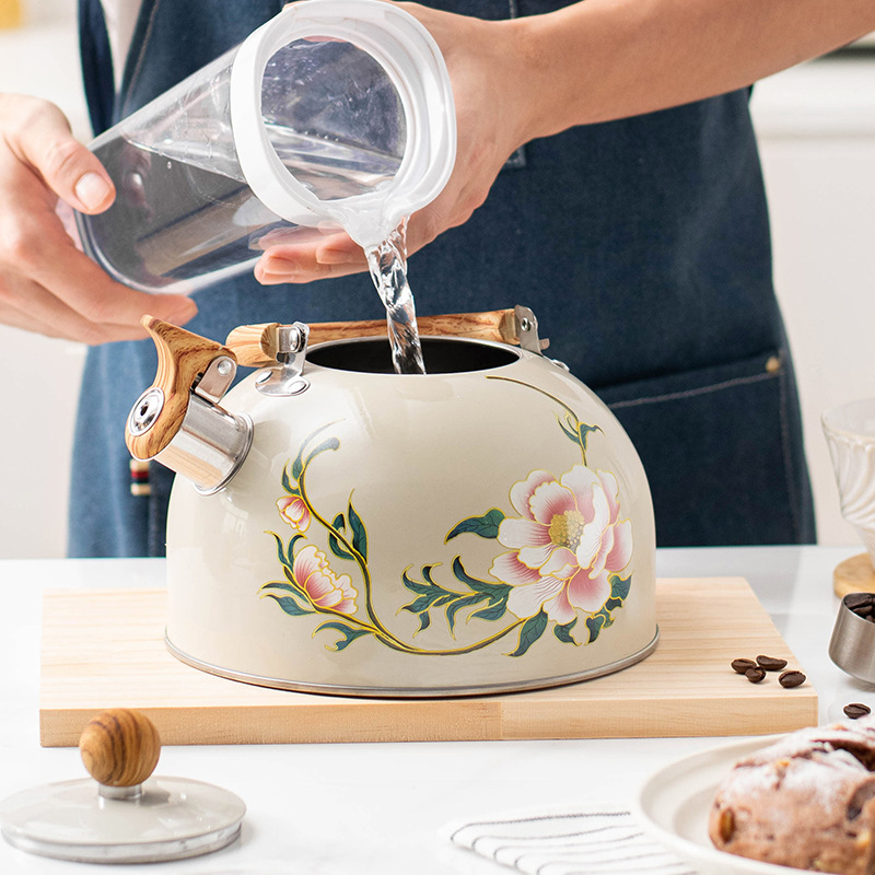 New cross-border Chinese-style sounding kettle, European and American kitchenware creative white sounding large-capacity kettle 3L available for wholesale Specification drawing