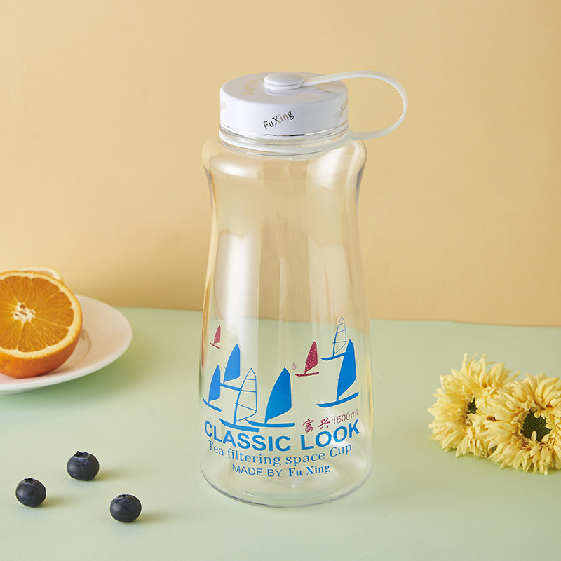 Large-capacity sports water cups, simple style, high-temperature resistant, explosion-proof plastic cups, outdoor anti-drop and leak-proof space water cups wholesale details Picture