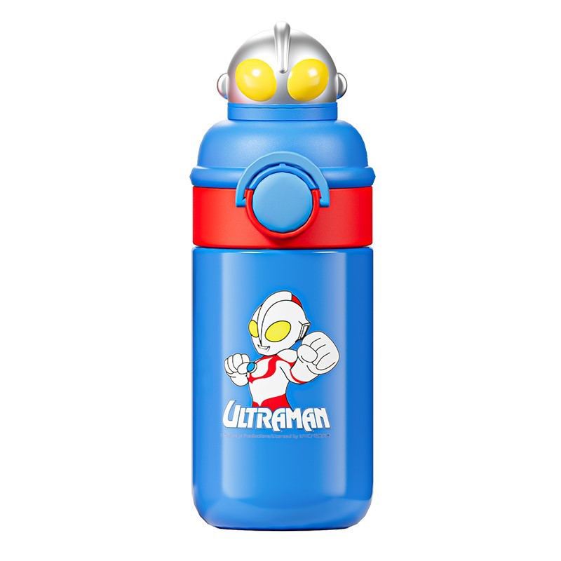 Ultraman genuine insulated cup for children, 316 stainless steel water cup, one lid for two drinks, special water bottle for primary school students to go to school Item Picture