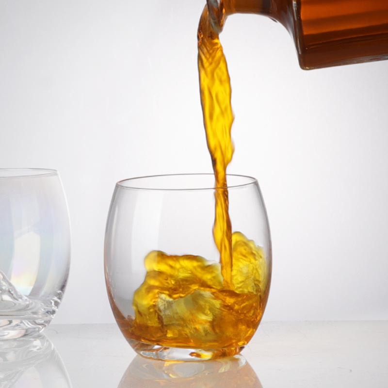 Creative crystal glass cups, iceberg whisky wine glasses, high appearance level, seven-color volcanic egg-shaped cups, household water cups Specification drawing