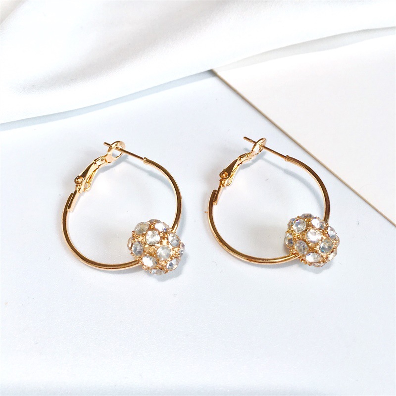 Korean version of ins colorful crystal ball stud earrings, retro and fashionable colorful diamond small ball earrings and earrings Specification drawing