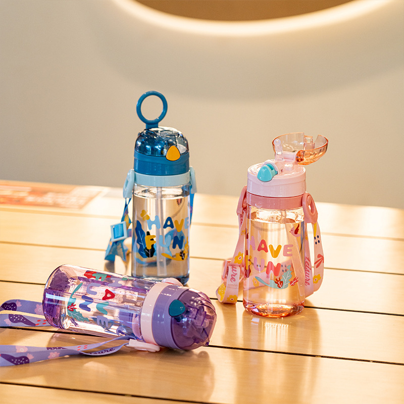 ins portable and fresh straw water cup for female students, high appearance level, high-temperature resistant, sports children, portable cup for summer Specification drawing