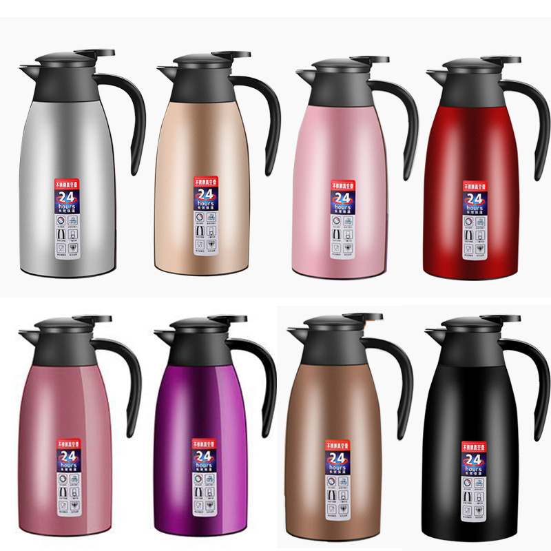 304 stainless steel vacuum insulated thermos flask, European coffee pot, thermos flask, 2L household, gift, commercial logo Item Picture