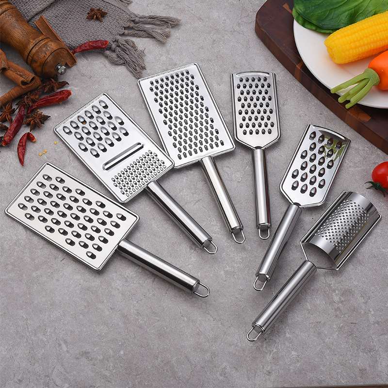 Stainless steel multi-functional lemon slicer, grater, kitchen cheese, cheese, radish and potato shreds grater full figure