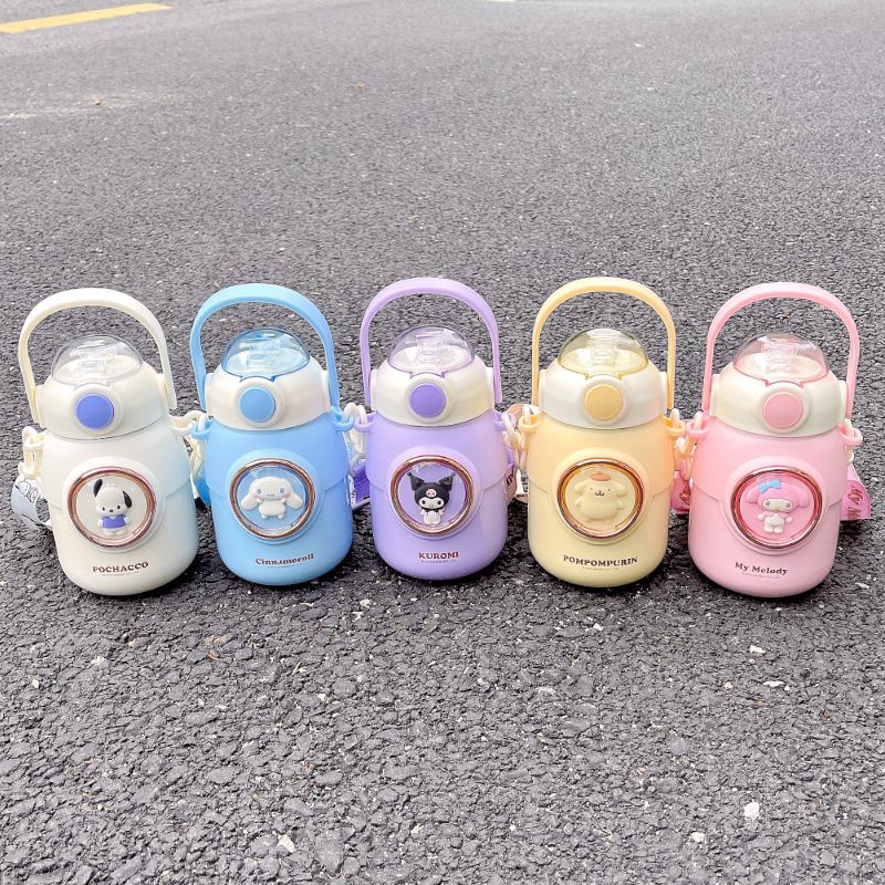 Sanrio insulated cup, genuine Kuromi cartoon water bottle, portable for children, high appearance level, super cute stainless steel cup details Picture