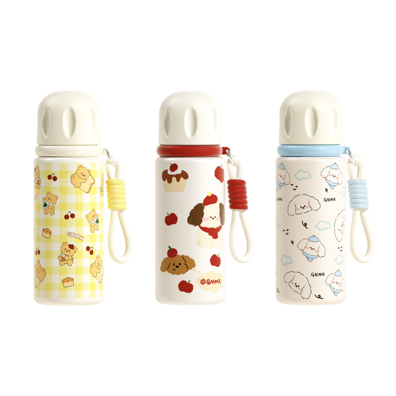 Cartoon bullet-shaped insulated cup with a drawstring lid, drinking cup, special stainless steel cup for male and female students Item Picture