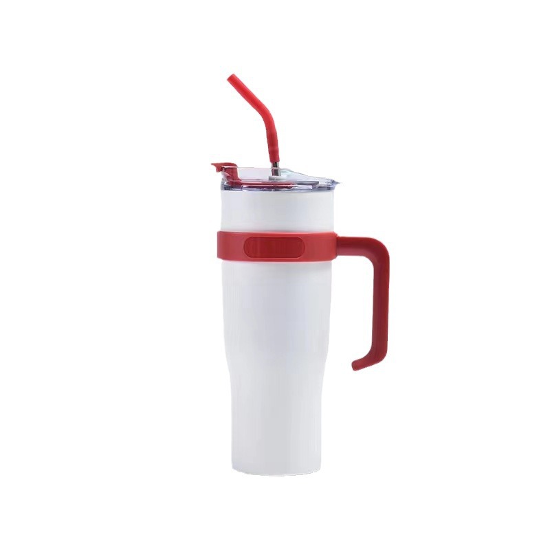 40 Car cup, large capacity, high appearance level, stainless steel handle ice king cup, car portable cold and heat preservation straw cup Item Picture