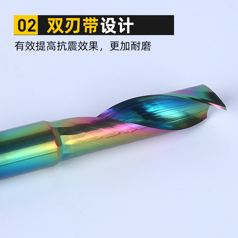 Huhao 8-10mm aluminum single-edge milling cutter, aluminum profile alloy door and window drilling, milling, cutting and engraving machine profiling milling cutter Specification drawing