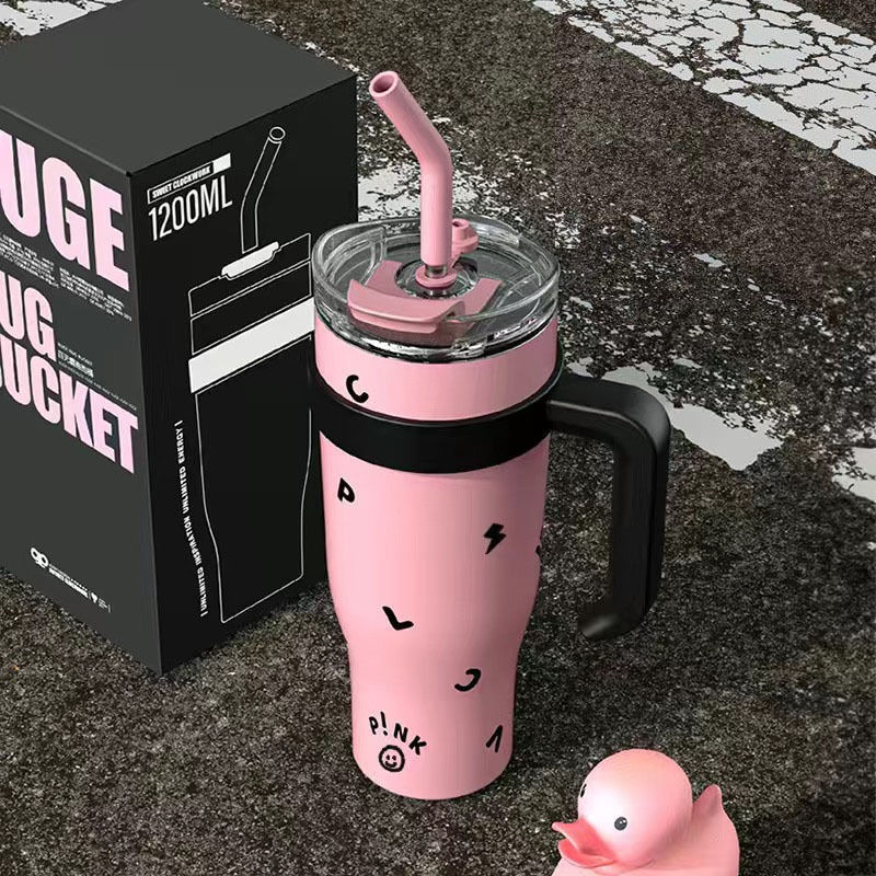 BLACKPINK insulated cup, Giant Ice Cup, large-capacity coffee cup, portable girls, high appearance level straw cup Specification drawing
