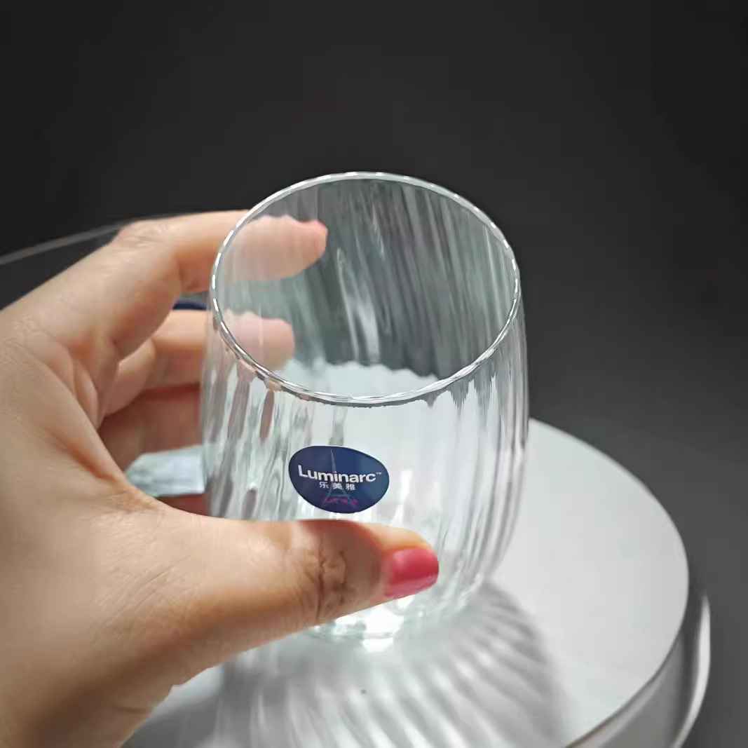 Le Meiya's new striped crystal whisky wine glasses, juice glasses, beverage glasses, milk glasses and room tea cups Specification drawing
