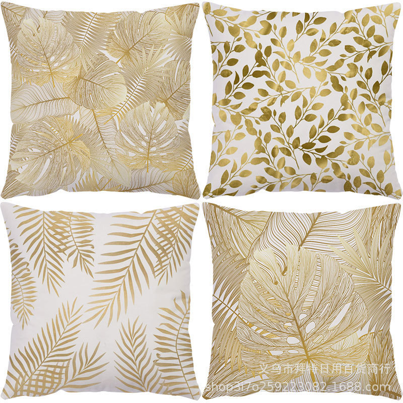Amazon Golden leaf square sofa, throw pillows, long strip pillows, long backrests, pillow cushions, waist pillows, waist cushions, no pillow core Specification drawing