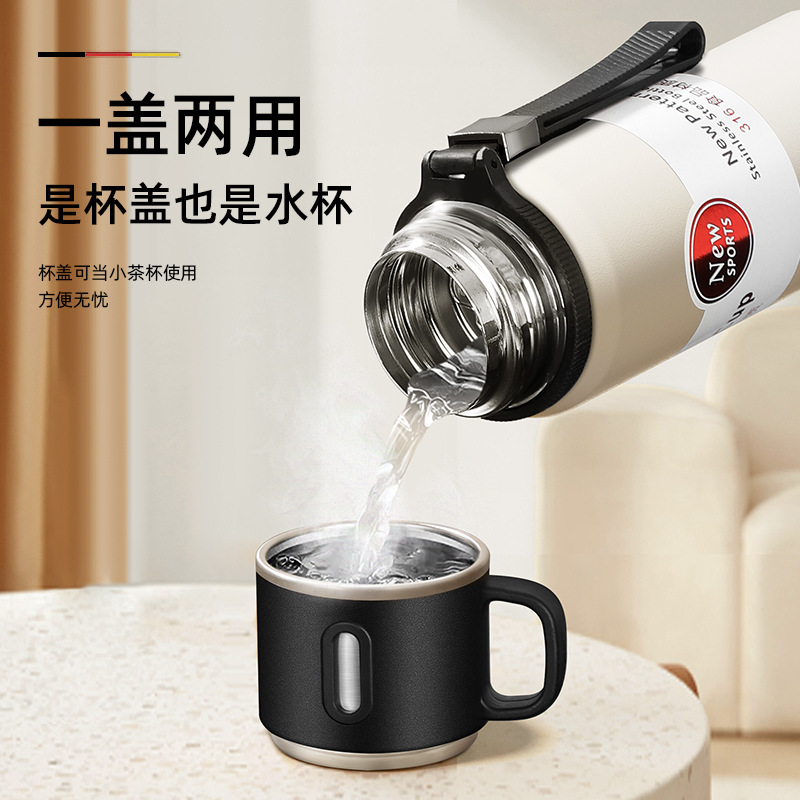 Large-capacity portable 316 stainless steel thermos cups for both men and women, large water cups for students' school water bottles details Picture