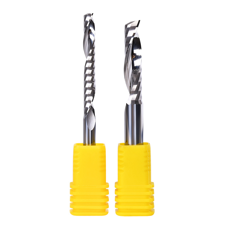 Single-edge woodworking spiral tungsten steel milling cutter, density board, fiberboard and wood board cutting CNC numerical control engraving machine Item Picture