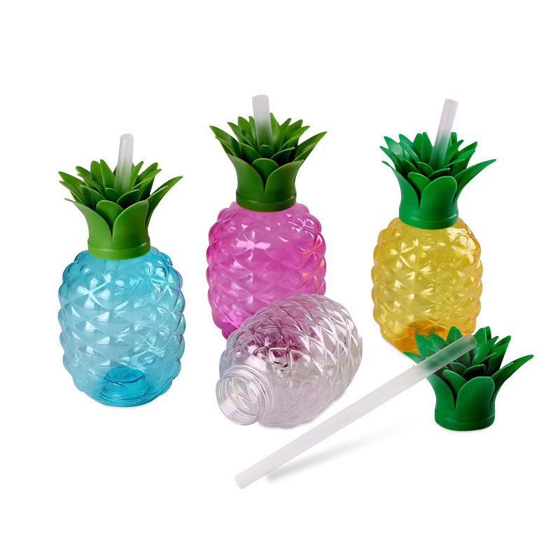 Amazon's best-selling factory direct sales 500ml pineapple straw cups available in four colors, milk tea and juice cups in stock, instant details Picture