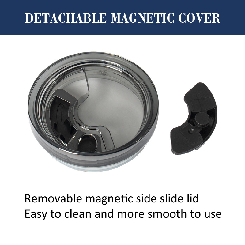 Cross-border best-selling 20oz car cup, stainless steel ice cube cup, side sliding lid, magnetic lid, 20 car cup Specification drawing