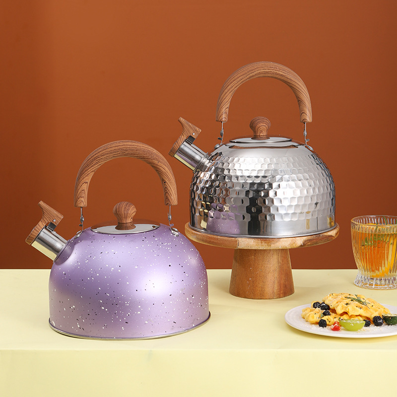 Stainless steel flat-bottomed kettle, non-magnetic stainless steel whistling kettle, large-capacity induction cooker, universal for gas and coal gas full figure