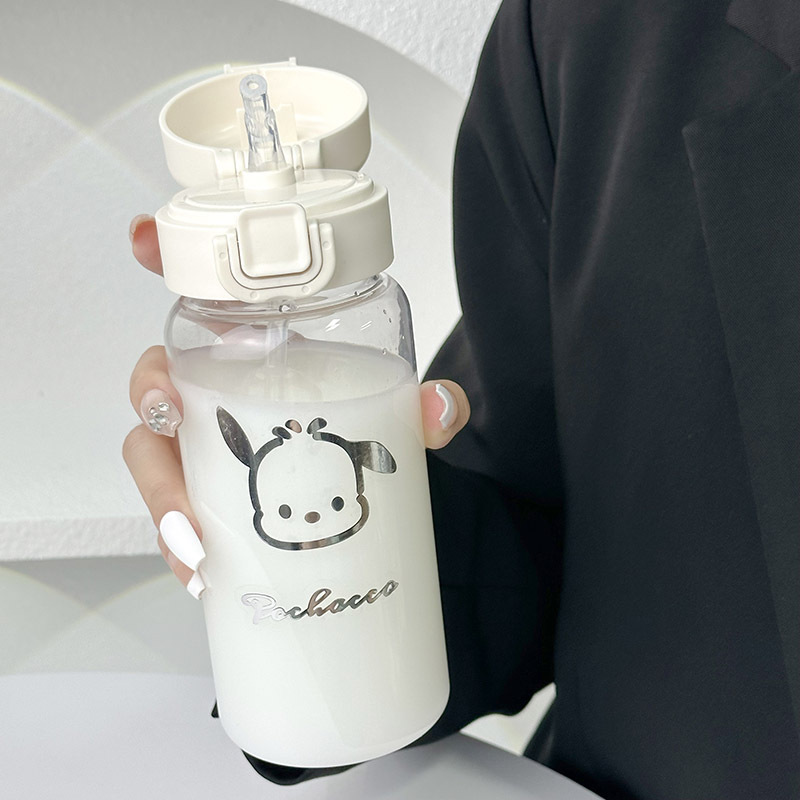 New water cup with InS-style animal stickers, large-capacity girls' straw cup, portable bouncing cup, large-capacity cup details Picture
