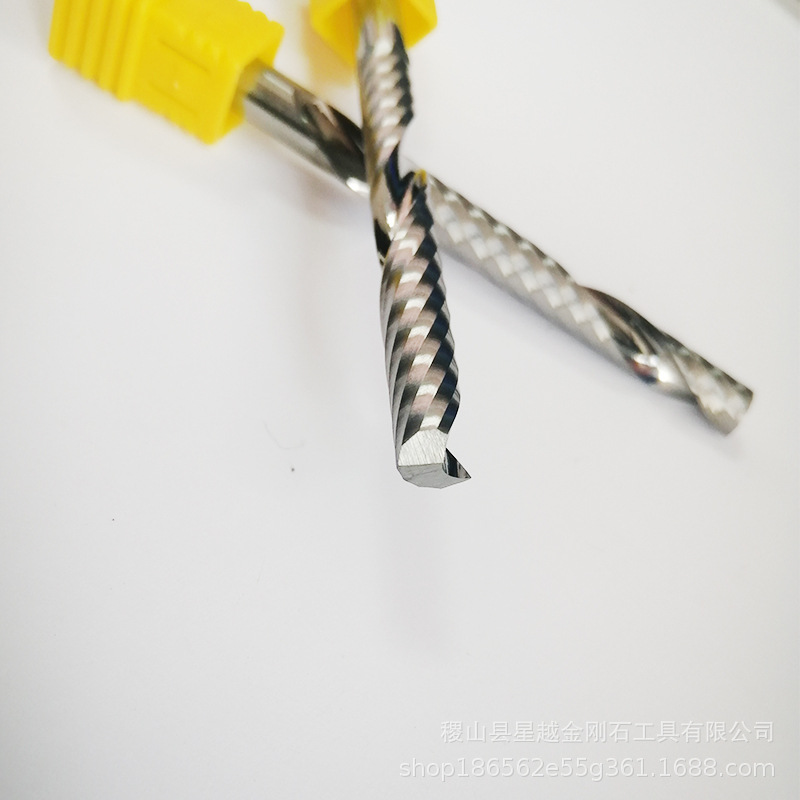 6mm, 8mm, 10mm acrylic woodworking tungsten steel CNC engraving machine, single-edge helical milling cutter, cutting cutter, engraving cutter details Picture