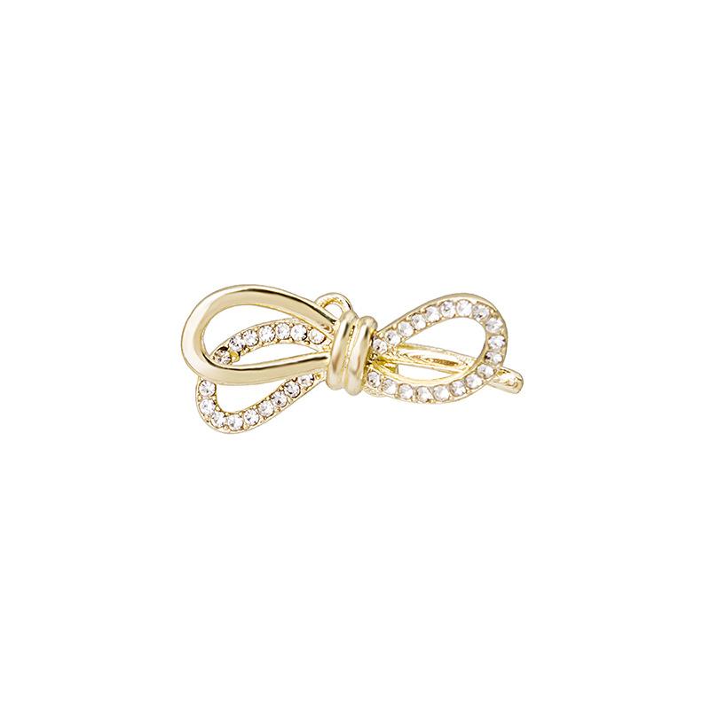 Japanese and Korean fashion style, diamond-encrusted bow brooch, anti-exposure accessory, button, creative decoration, versatile on Instagram Item Picture