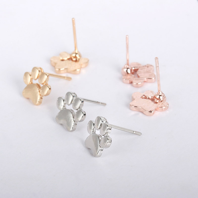 Wholesale of popular European and American earrings, new minimalist style ear studs, fashionable animal foot stud ear studs, best-selling items in foreign trade Specification drawing