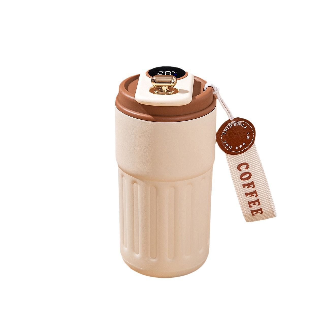 Simple and elegant 316 insulated cup with high appearance level, ins stainless steel temperature-showing cup, new portable water cup for children and students Item Picture
