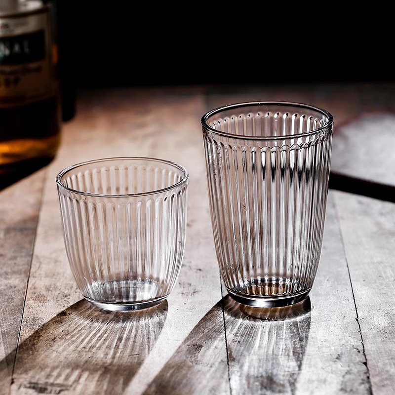 Japanese striped whisky cups, classic bar-specific cups, cocktail cups, juice glass cups, and striped coffee cups inside Application Scenario