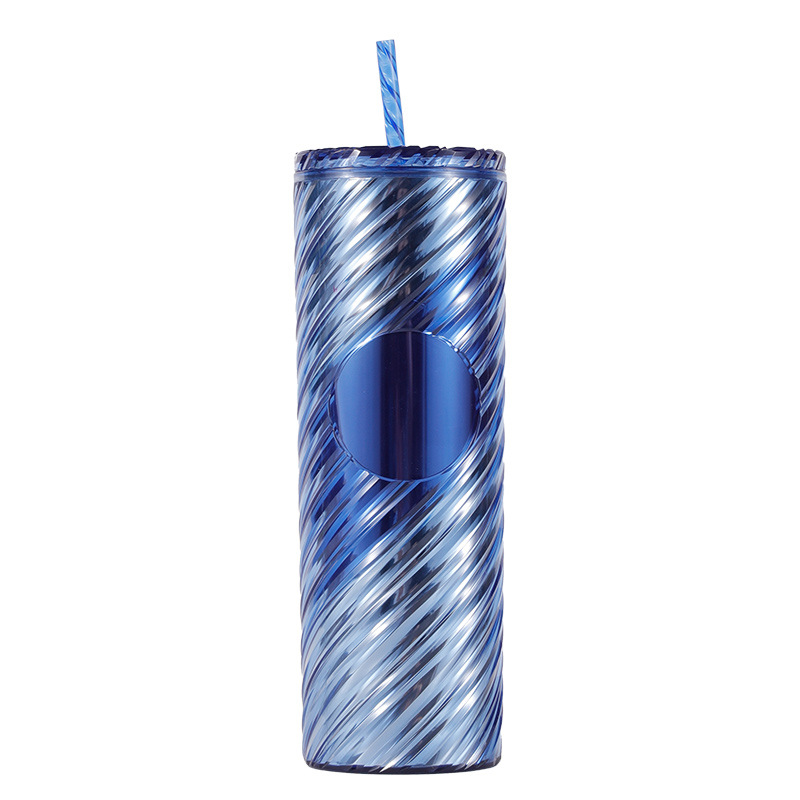 2025 New cross-border factory direct supply double-layer plastic straw cup, Xingba creative internet-famous water cup, rotating crystal cup Application Scenario