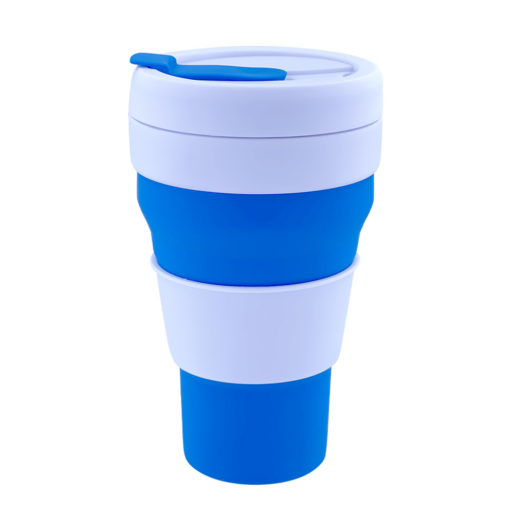 Best-selling 16OZ silicone folding coffee cup, Amazon portable telescopic water cup, outdoor silicone folding water cup Item Picture