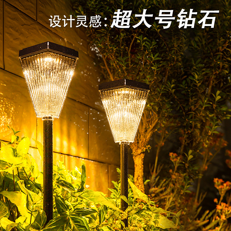 The new type of solar lamp for foreign trade is suitable for home garden, villa and courtyard atmosphere lighting. It is a high-brightness outdoor courtyard lamp that can be inserted Specification drawing