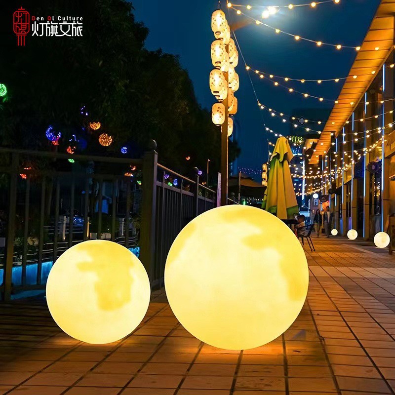 Moon lamps, floor lamps, courtyard landscape lighting fixtures, outdoor decorative decorations, planet lamps, event creative chandeliers, moon lamps Specification drawing