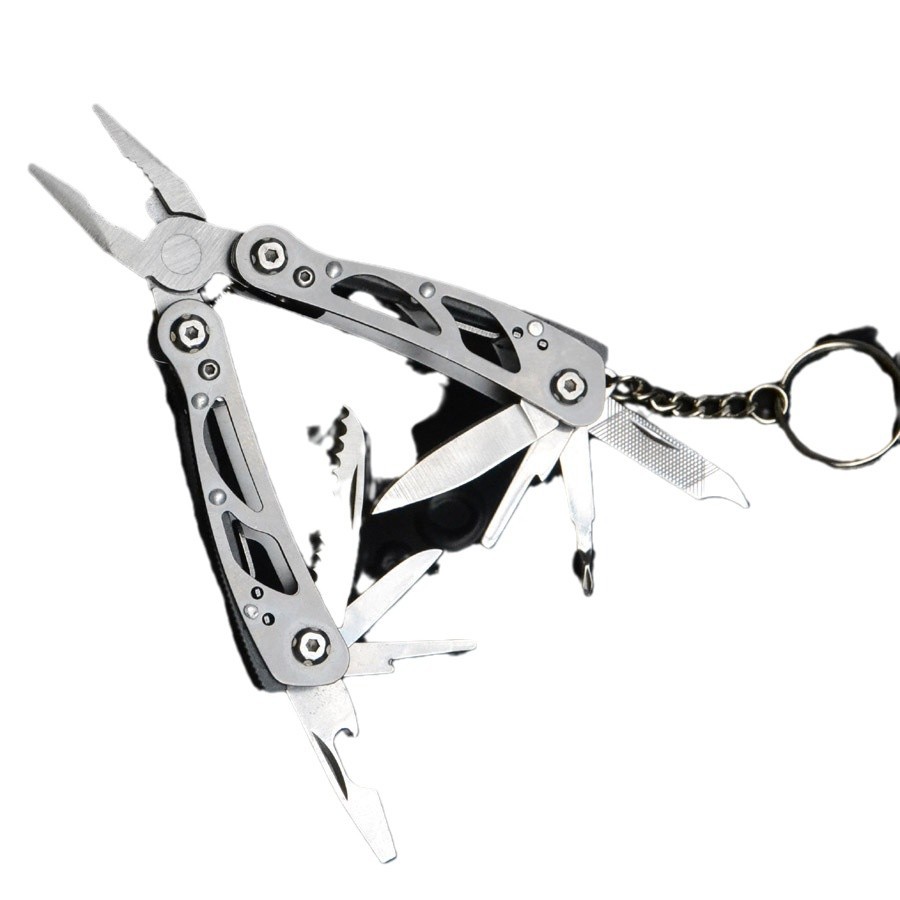 Mini multi-functional knife pliers, outdoor portable combination tool pliers, EDC folding keychain pocket knife pliers Item Picture