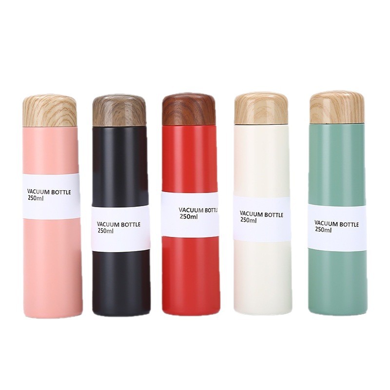 Hot-selling 304 stainless steel insulated cup with wood grain lid, outdoor portable small pocket cup, souvenir and casual cup Item Picture