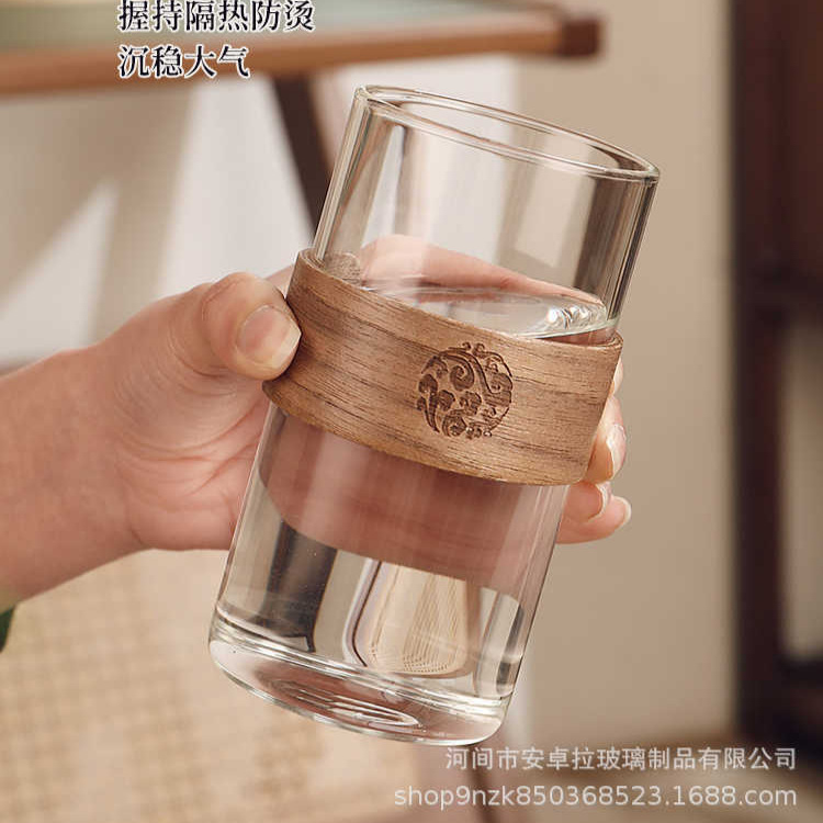 Chinese-style high-temperature resistant high borosilicate glass water cups, household drinking cup sets, living room high appearance level tea brewing cups for guests details Picture