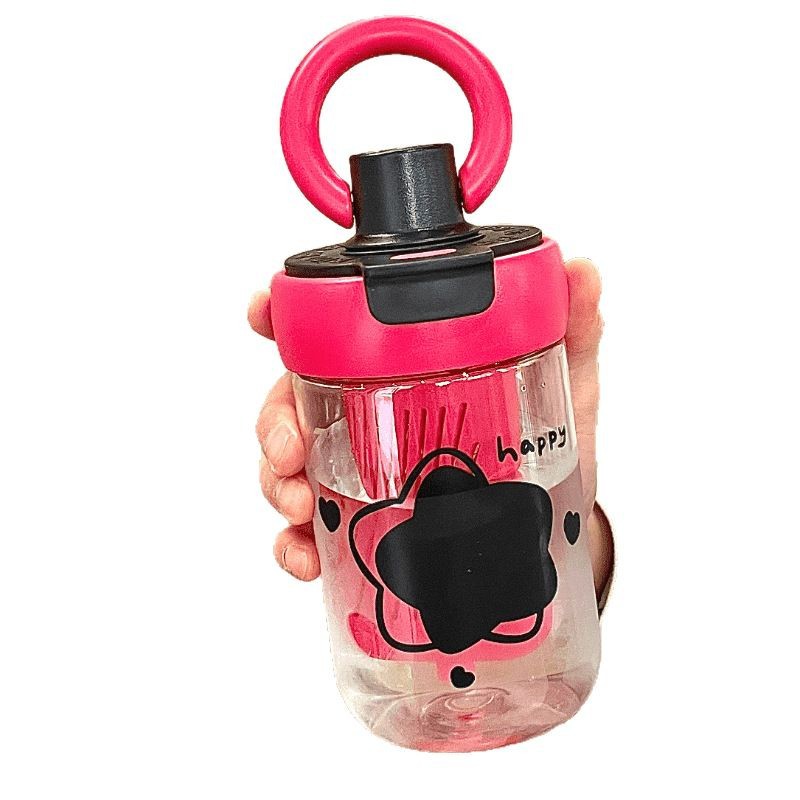 New 2025 large-capacity, simple travel, dual-drinking, carrying ring water cup for women, high appearance level, portable straw cup for students Item Picture