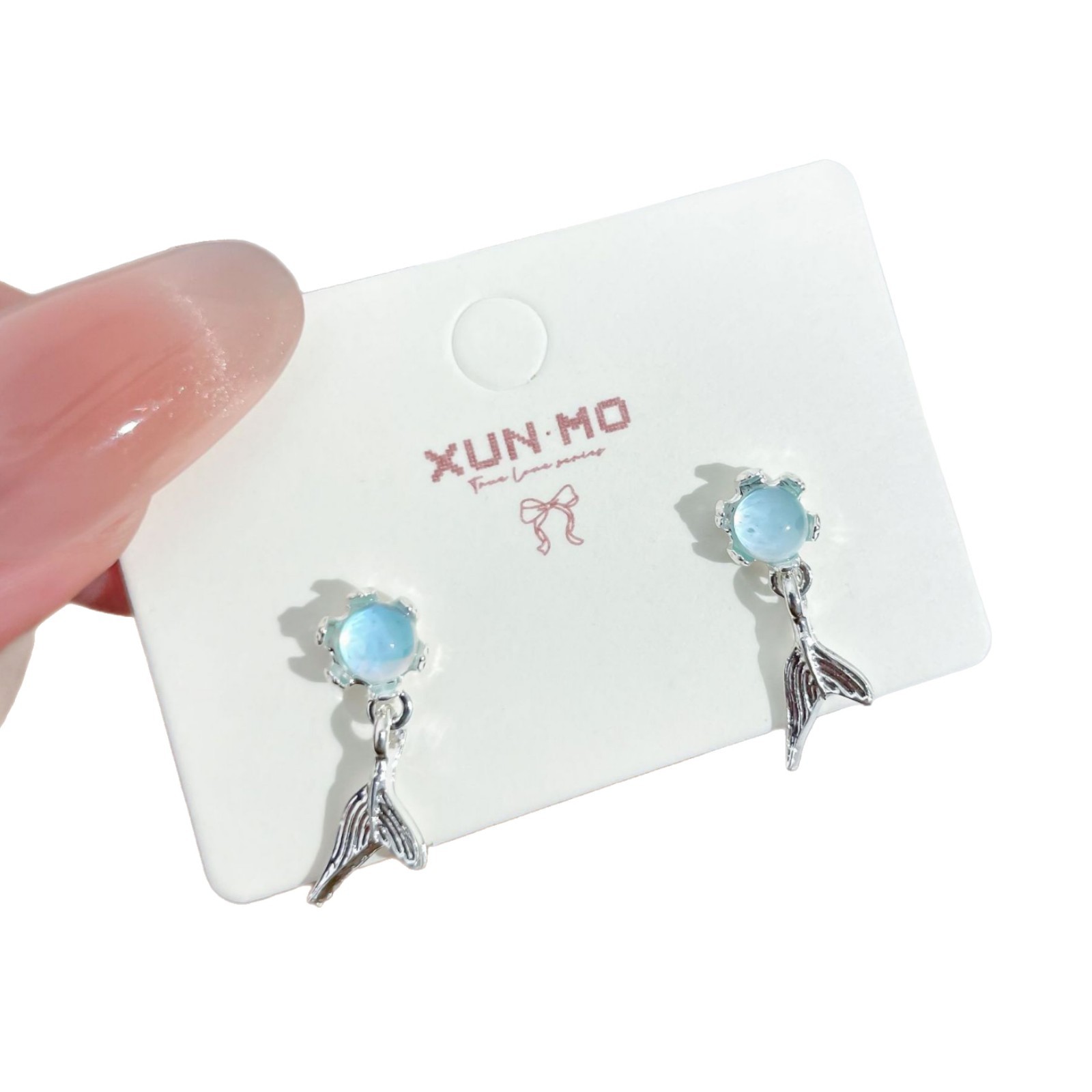 Ocean starfish long tassel earrings, women's stud earrings, niche design, gentle and fresh, sea blue summer women's earrings Item Picture
