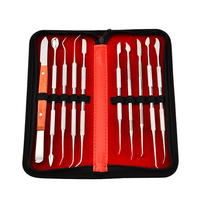 Yangjiang manufacturer's clay sculpture knife set, engraving tools, stainless steel 10-piece set, wax mold, clay mold, wax knife set Application Scenario