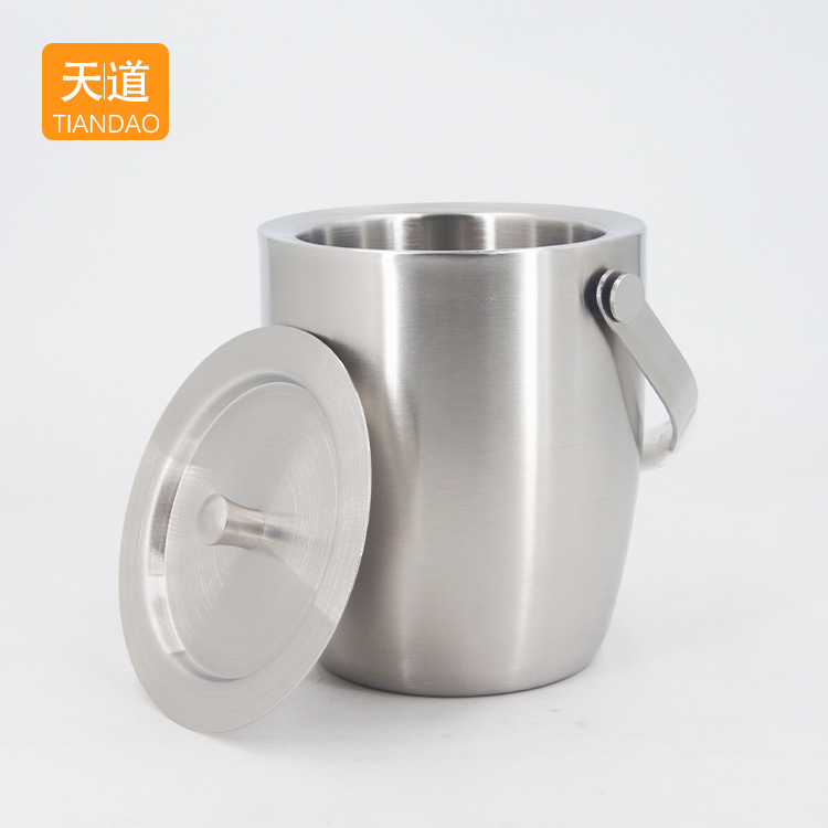 Stainless steel double-layer ice bucket, food-grade 304 ice granule bucket, beer, champagne, red wine and cold drink insulated bucket for bar wine equipment Specification drawing