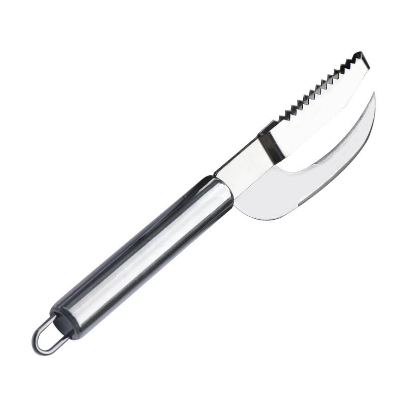 Household thickened stainless steel descaling and belly breaking two-in-one fish scale scraper, fish killing knife, fish scale brush Application Scenario
