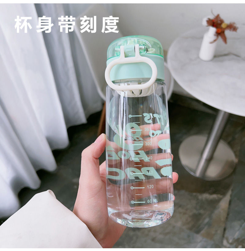 High-appearance-level portable water cup for male and female students, simple sports direct drinking plastic cup, anti-drop and heat-resistant tea strapping bottle Application Scenario
