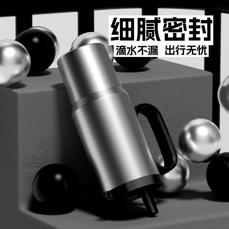 Large-capacity insulated cups, stainless steel, high appearance level, office men's and women's water cups, student ice cup, heat and cold preservation details Picture