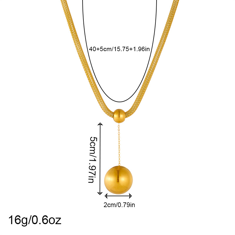 European and American cross-border fashion niche gold-plated stainless steel round geometric pendant mesh chain accessory necklace Application Scenario