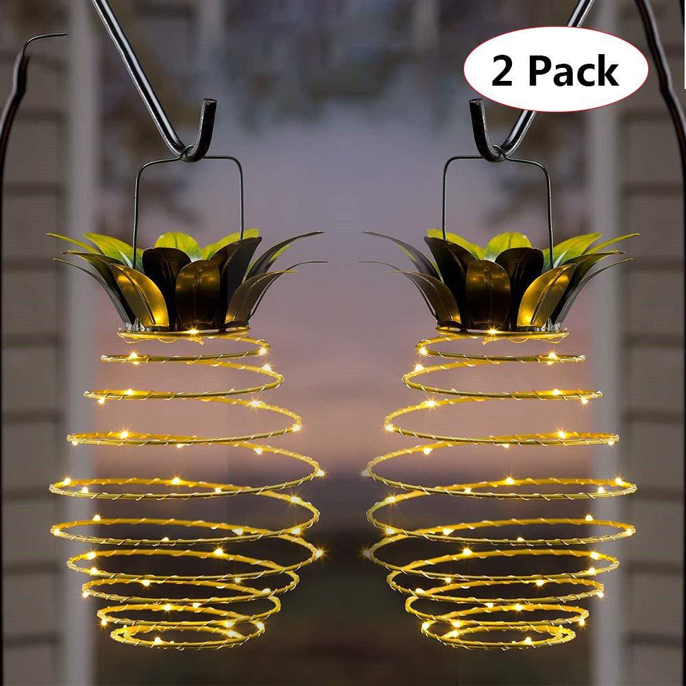 Cross-border bestsellers: Solar pineapple lanterns, iron art lanterns, led copper wire light strings, outdoor waterproof garden decorative hanging lights full figure