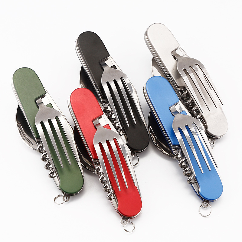 Factory direct sales of multi-functional foldable and detachable combination outdoor travel tableware, knives, gift knives and fruit knives Item Picture