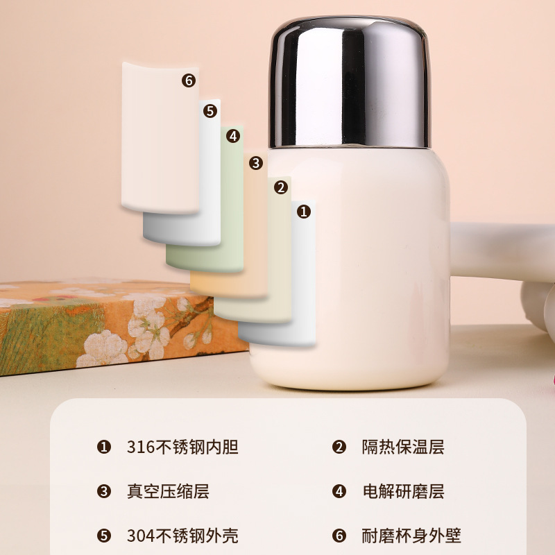 Customized 316 stainless steel mini insulated cup, high appearance level, small capacity pocket cup, portable direct drinking cup at hand Specification drawing