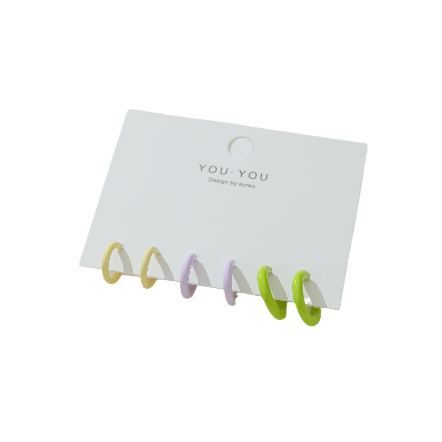 Summer colorful C-shaped ear ring set, ins Sweet dopamine ear studs, 2024 new daily versatile and niche earrings Item Picture