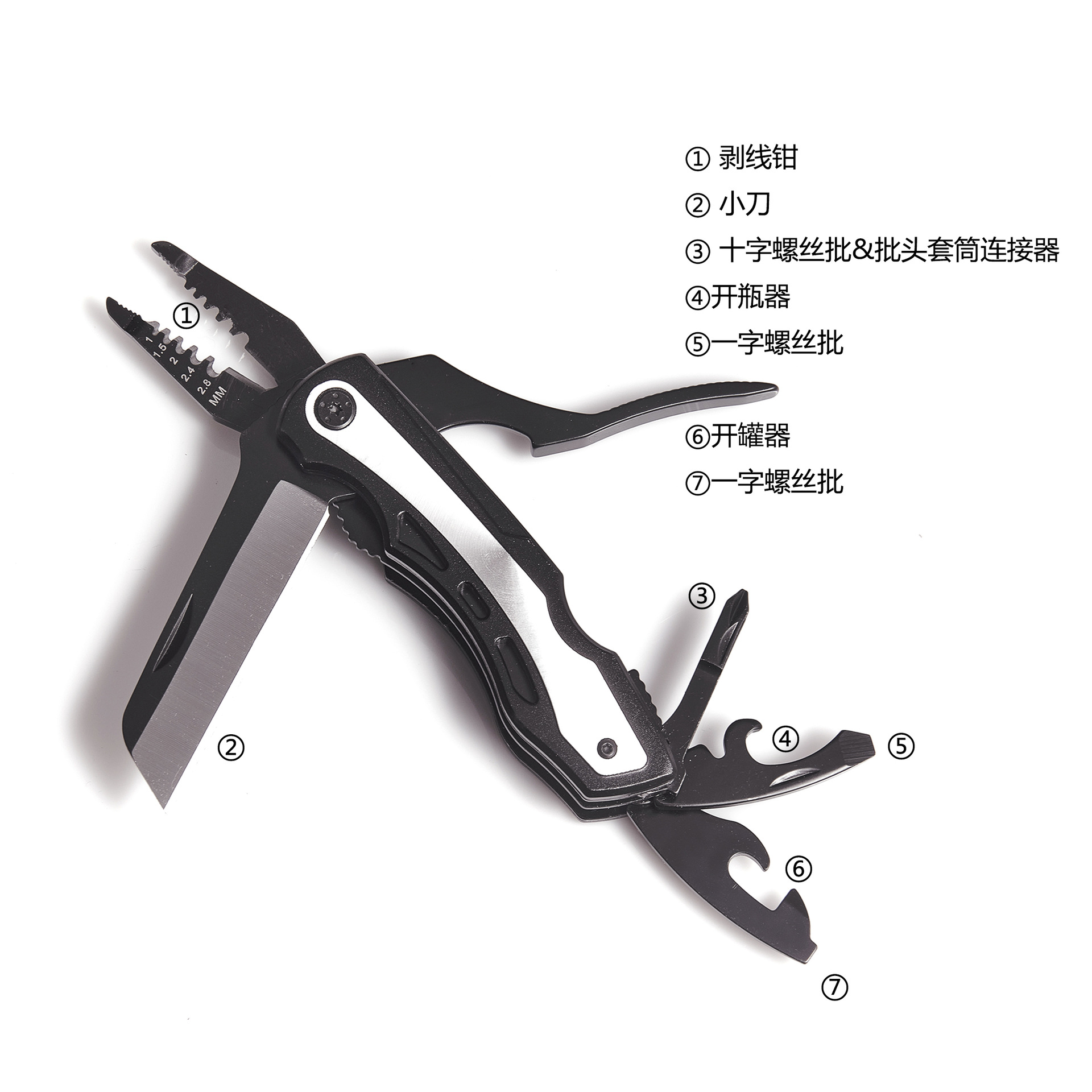 Folding multi-functional tool, single-blade pliers, outdoor portable multi-functional pliers, pocket, multi-purpose details Picture