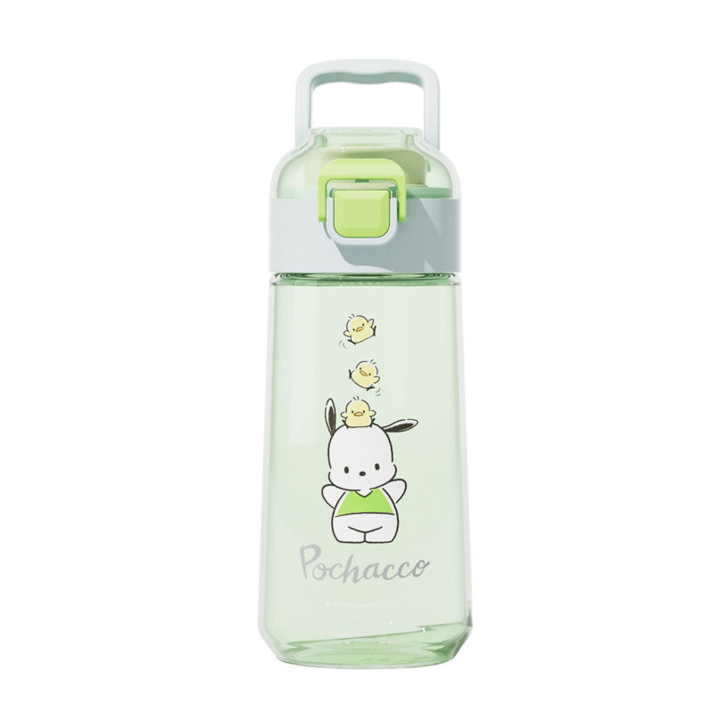 High-appearance-level children's water cup, genuine Sanrio authorized plastic cup, portable handle direct drinking cup, cartoon sports water cup Item Picture