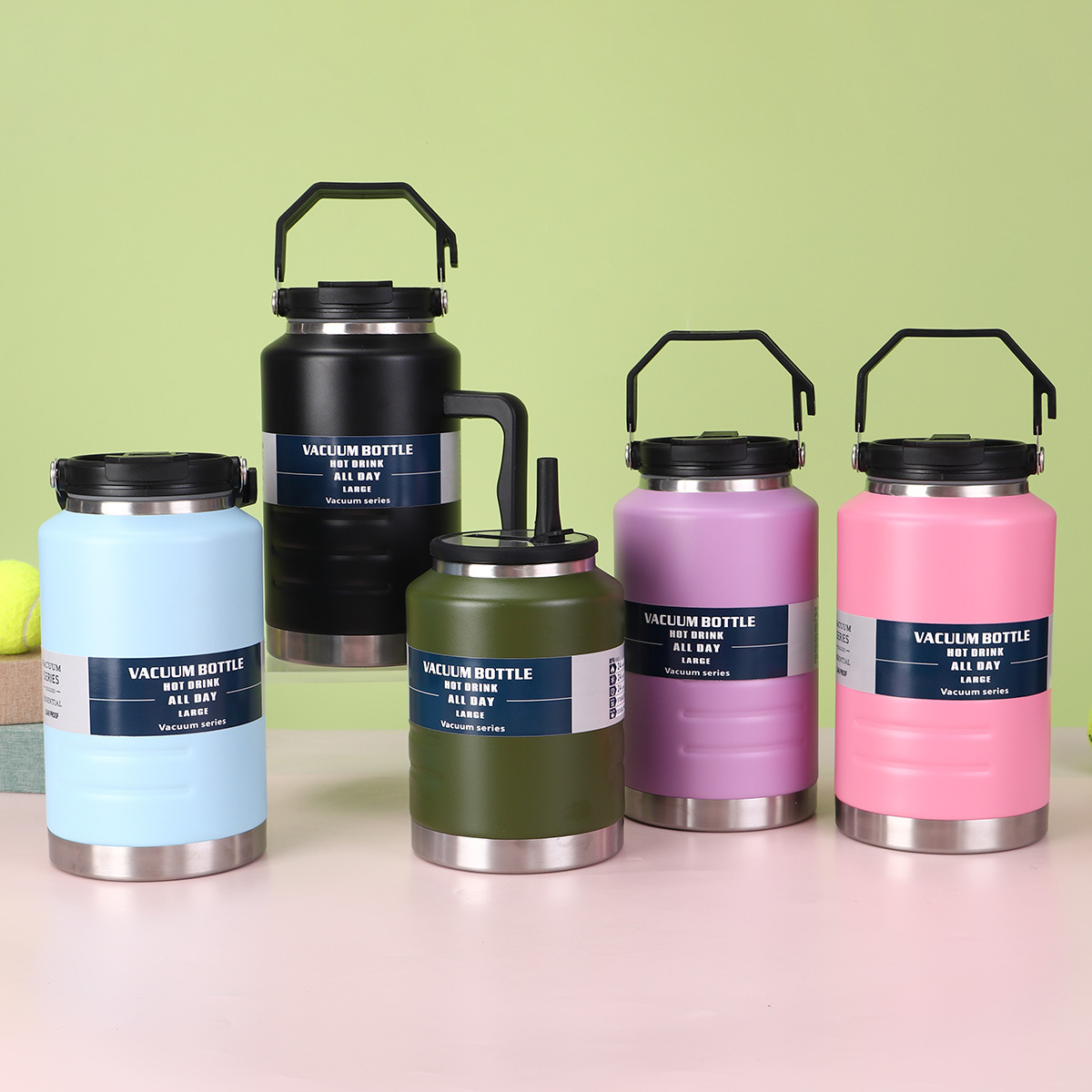 Cross-border 304 stainless steel ice bucket insulated cup, large-capacity ton-ton bucket, outdoor camping portable double-drinking lid handle pot Specification drawing